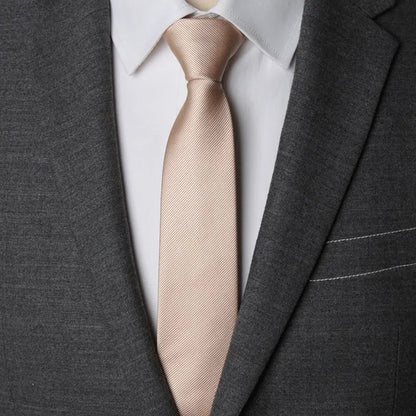 Men’s Zipper Necktie – 6cm Solid Lazy Tie for Business, Wedding & Fashion Accessories