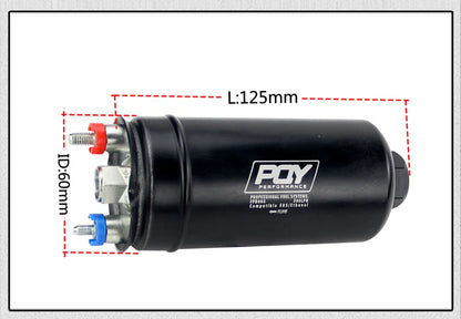 PQY EFI 380LH 1000HP External Fuel Pump – E85 Compatible, Top Quality 044 Style, Model PQY-FPB003-QY