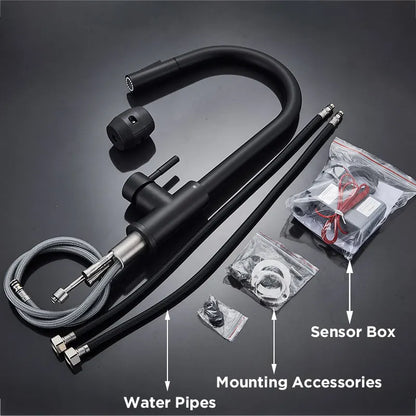 Pull-Out Sensor Black Kitchen Faucet - Sensitive Touch Control Mixer Tap for Kitchen Sink