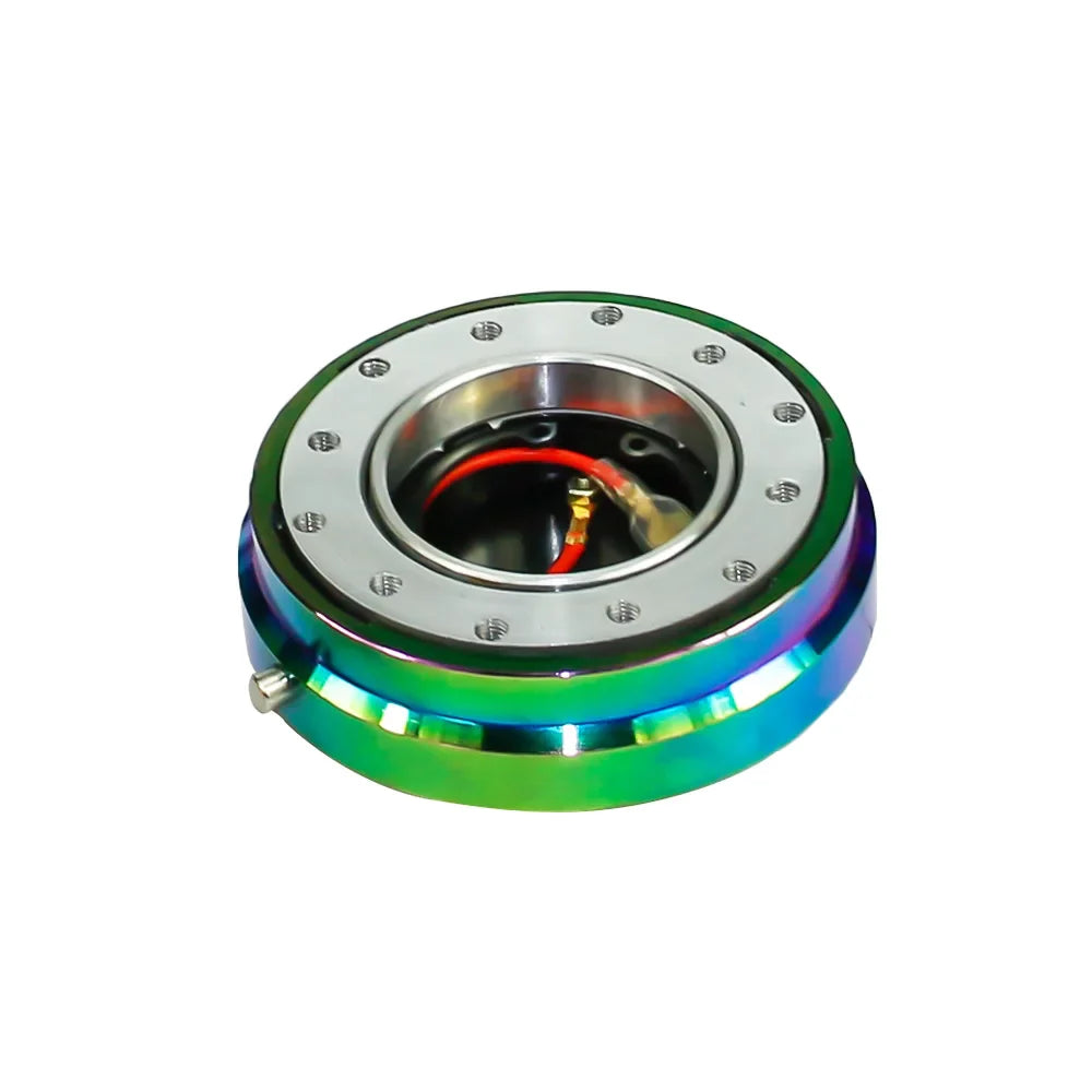 Thin 6 Hole Steering Wheel Quick Release Hub Adapter Kit - Snap Off Boss in Multiple Colors (Silver/Blue/Red/Black)