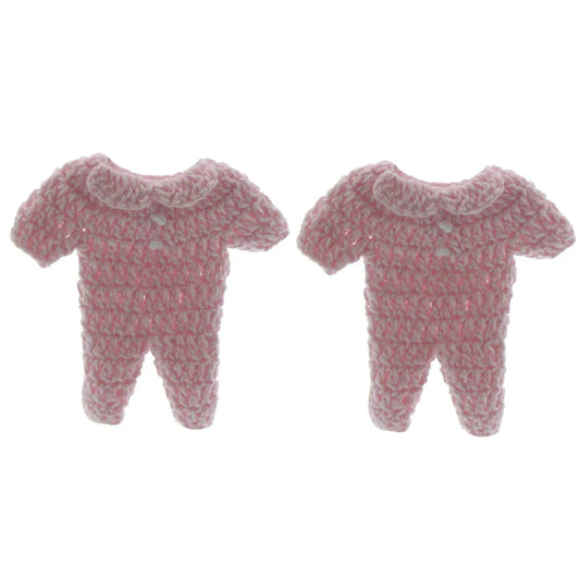 12-Piece Handmade Mini Crochet Baby Clothes – 7.6cm Favors & Decorations for Baby Shower, Baptism, Craft Party