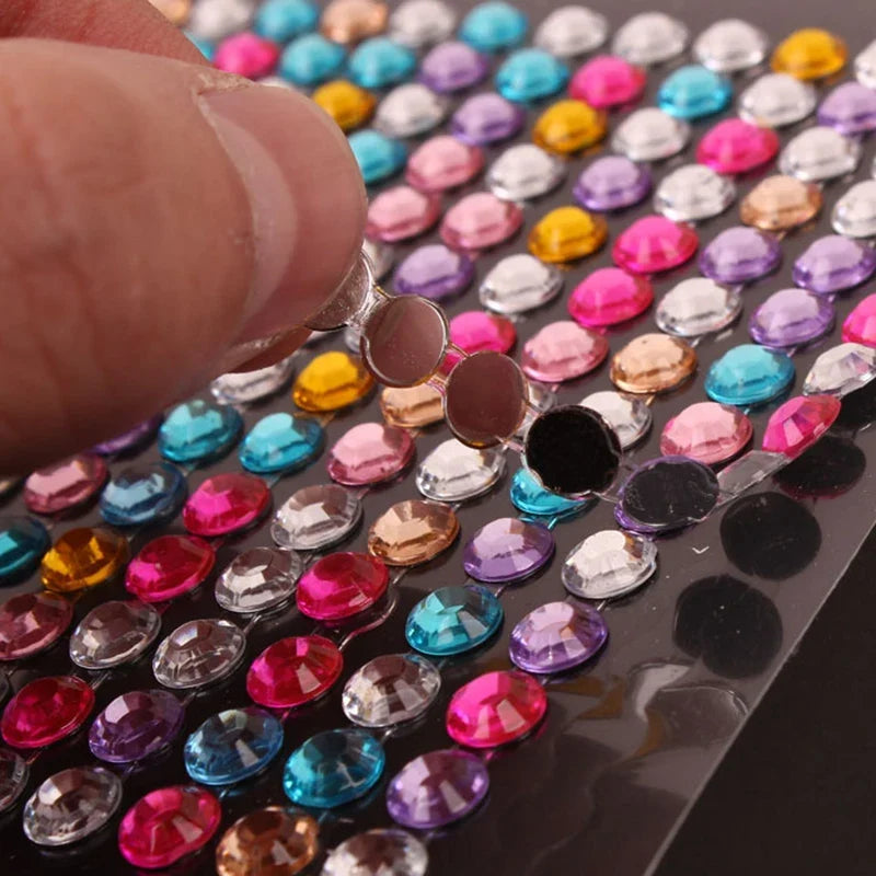 Self Adhesive Rhinestone Stickers - 504/900PCS Acrylic Gems for DIY Crafts & Scrapbooking