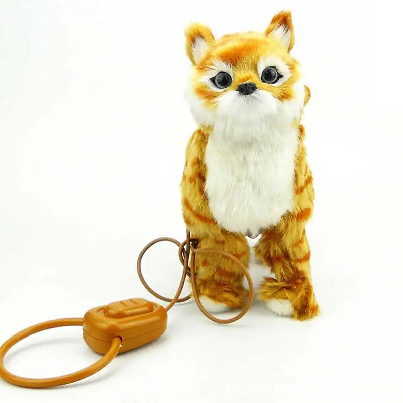 Robot Cat Electronic Plush Toy - Singing, Walking Electric Kitten with Leash Control, Music Pet for Kids