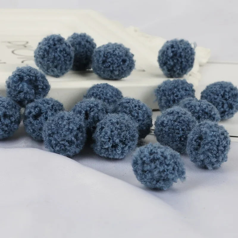 10Pcs Soft Pompom Balls 15/20mm - Fluffy Plush Craft Furballs for DIY Sewing, Home Decor & Christmas Tree Decoration