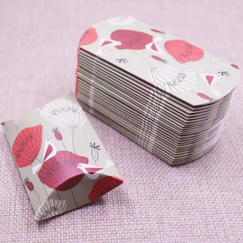 24pcs Floral Pillow-Shaped Jewelry Gift Boxes – Necklace & Earring Display Packaging 20x55x80mm