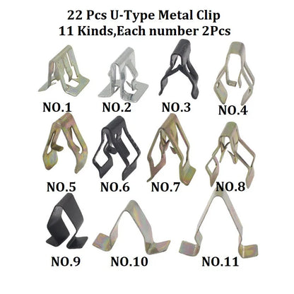 Universal Car Dashboard Retainer Clips – Metal Fastener Rivets for DVD CD Panel & Trim