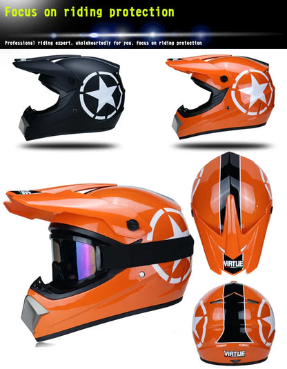 Safety Motocross Helmet for Kids - DOT Approved ATV Cross Bicycle Downhill Capacete, Unisex, Lightweight ABS 1KG