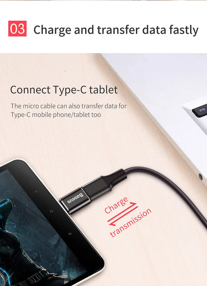 Baseus USB to Type-C OTG Adapter – USB-C Male to Micro USB Female Converter for MacBook, Samsung S20, USBC OTG Connector