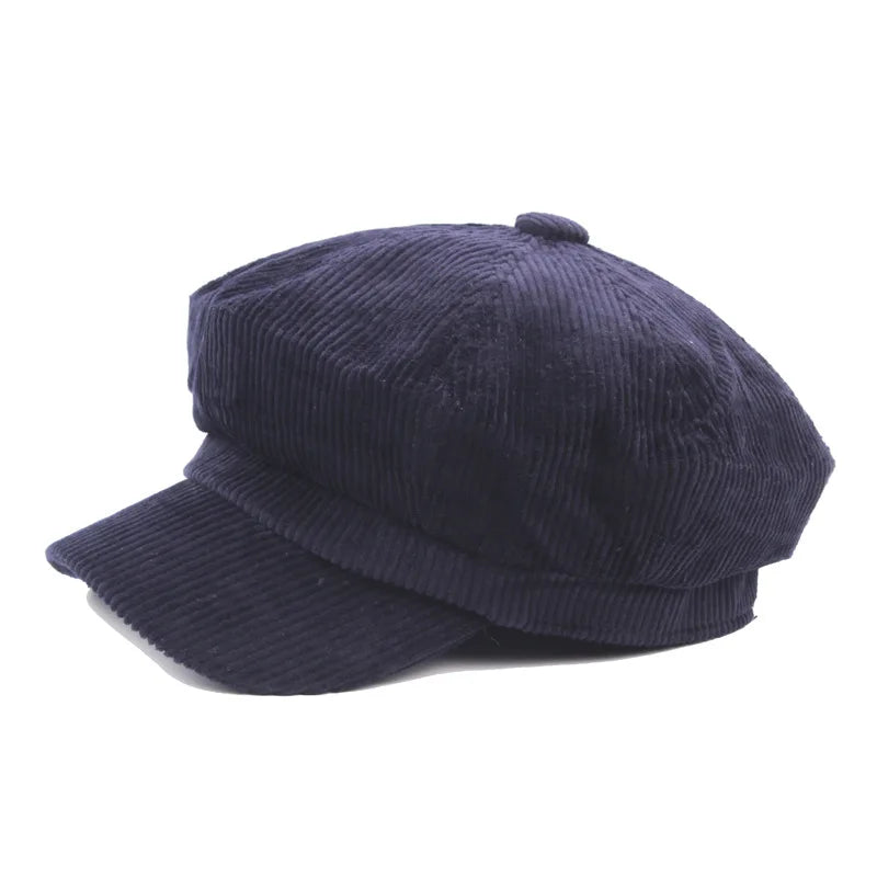 Vintage Newsboy Beret Cap for Women – Autumn Winter Octagonal Painter Hat England Style