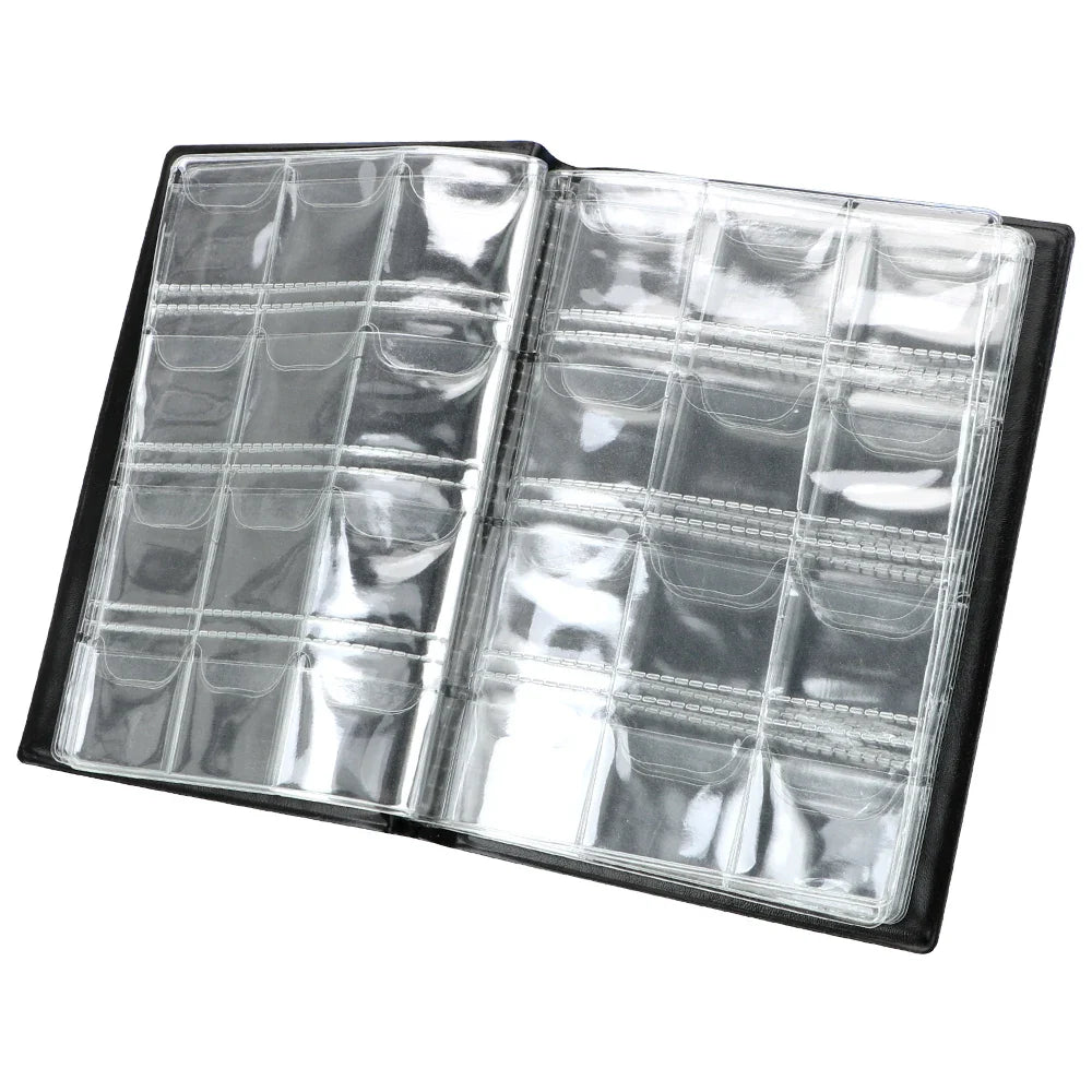 NICEYARD PU Leather Coins Collection Album - 120/60 Pockets Money Organizer Storage Book with PVC Film