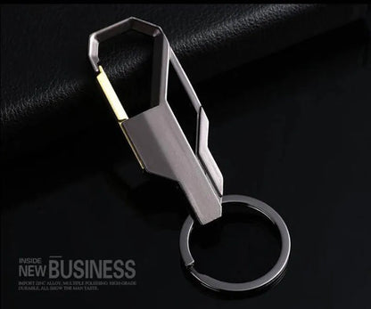 3-Color Silver Metal Keychain – Classic Inlay Key Ring, Romantic Gift for Men & Women