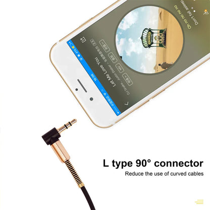3.5mm Male to Male Aux Audio Cable — Car, JBL Speaker, iPhone & Samsung Headphone Cord