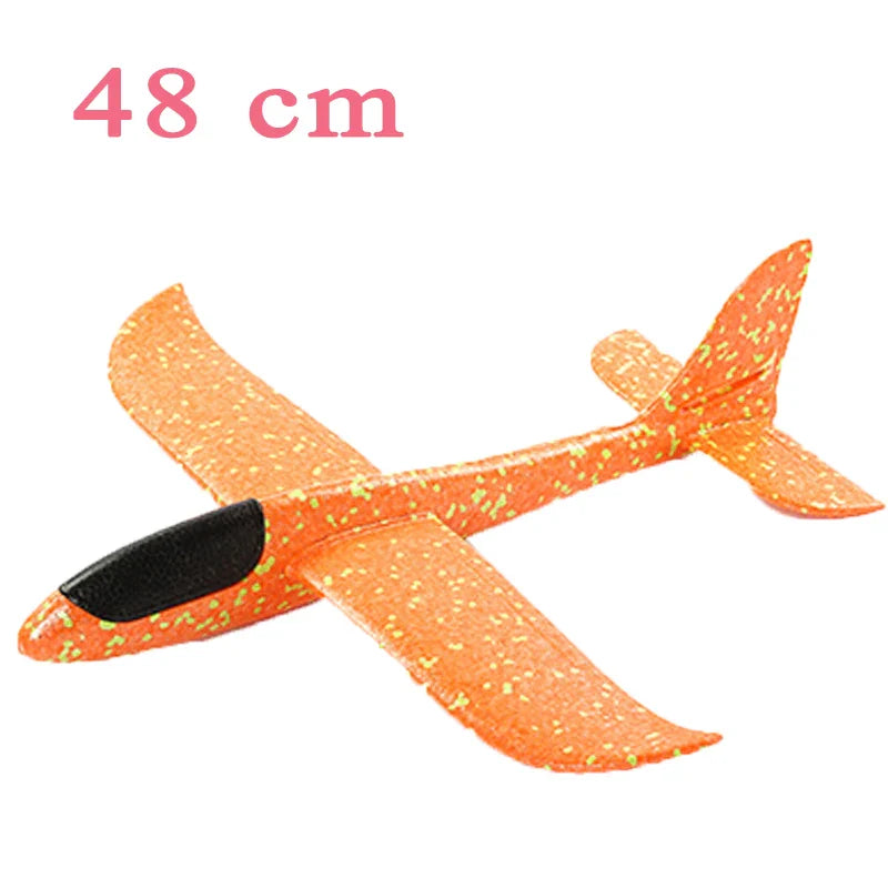 48cm EVA Foam Glider Aircraft Toy – Hand-Throw Flight Airplane DIY Model for Kids, Fun Outdoor Toy Gift