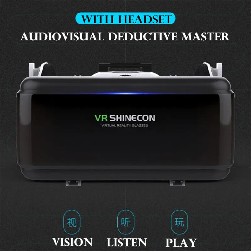 Virtual Reality VR Glasses — IMAX 3D Headset with Google Cardboard for 4.5–6.53" Phones, Game Joystick Support