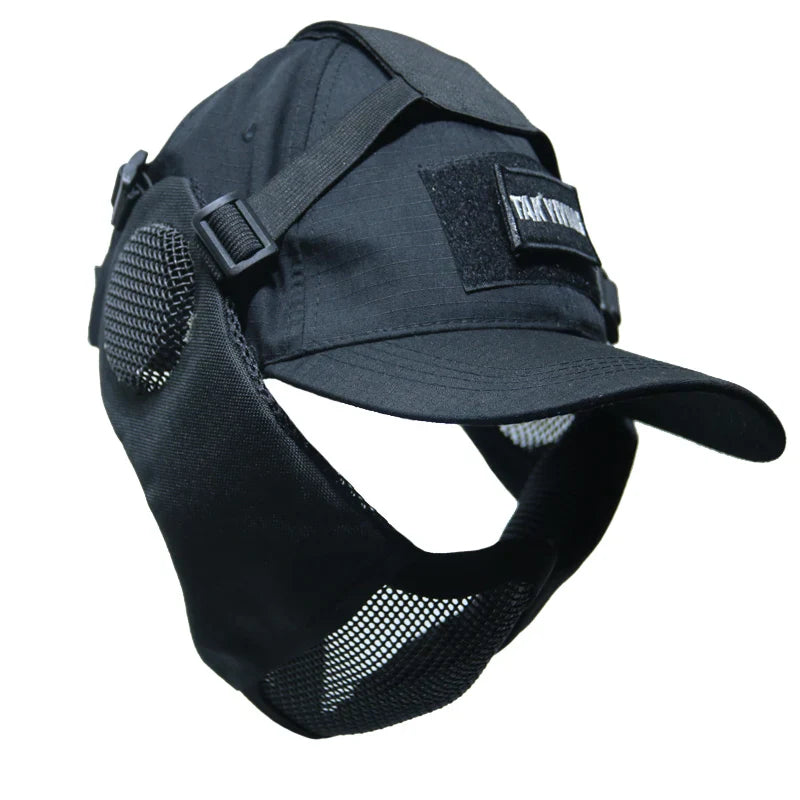 TAK YIYING Foldable Mesh Hunting Mask with Ear Protection and Cap – Ideal for Airsoft and Paintball