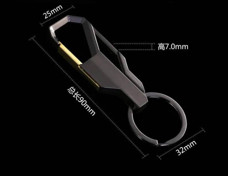 3-Color Silver Metal Keychain – Classic Inlay Key Ring, Romantic Gift for Men & Women