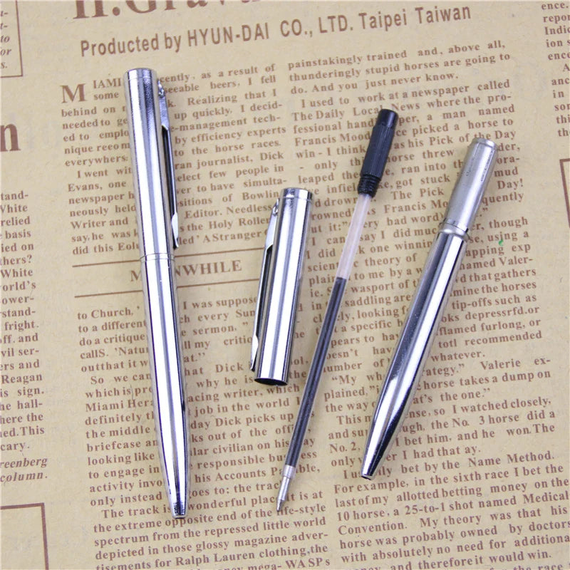 Mini Metal Ballpoint Pen – Pocket-Size Rotating Portable Oil Pen for Smooth Writing