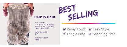 DinDong 32" Clip-In Hair Extensions — 210G Synthetic Wavy, Heat Resistant, 613# Blonde & 19 Colors
