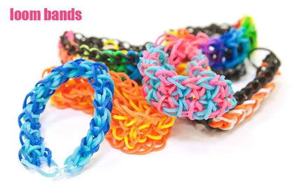 Fashion Rubber Loom Band Weaver Kit – DIY Elongated Knitting Machine with Bands, Hooks & Weaving Frame for Crafts and Toys