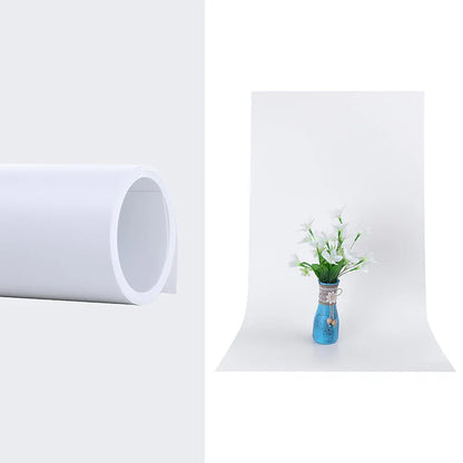55x120cm Solid Matte White PVC Photo Background – Anti-Wrinkle, Waterproof Backdrop for Photography and Subject Shooting