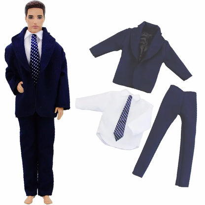 Handmade 1/6 Doll Outfit for 12-Inch Boy Doll — Men’s Formal Suit with Shirt, Coat, Trousers & Shoes, 30cm Toy Clothes