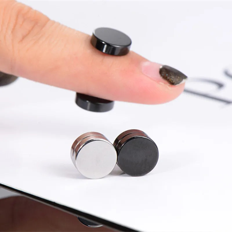 6/8/10/12 mm Magnetic Health Earrings – Popular Non-Piercing Ear Studs for Men, Women, and Kids, Punk Style