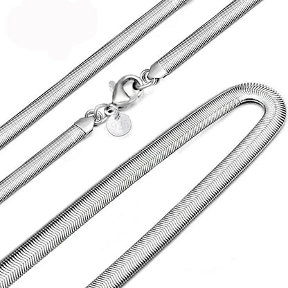 Classic 925 Sterling Silver Snake Chain Necklace — Fashion Jewelry for Women & Men, Wedding, Engagement, Party, Punk Accessories