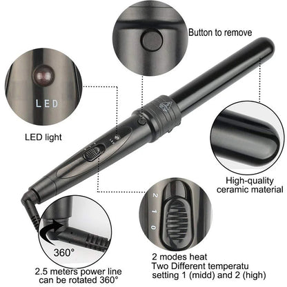 5-in-1 Rotating Hair Curler – Professional Salon Multifunctional Curling Iron with Interchangeable Barrels