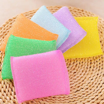 4Pcs Nonstick Kitchen Cleaning Pads - Oil Absorbing Scouring Cloths Sponge Towels for Dish Washing, Bowls & Cookware