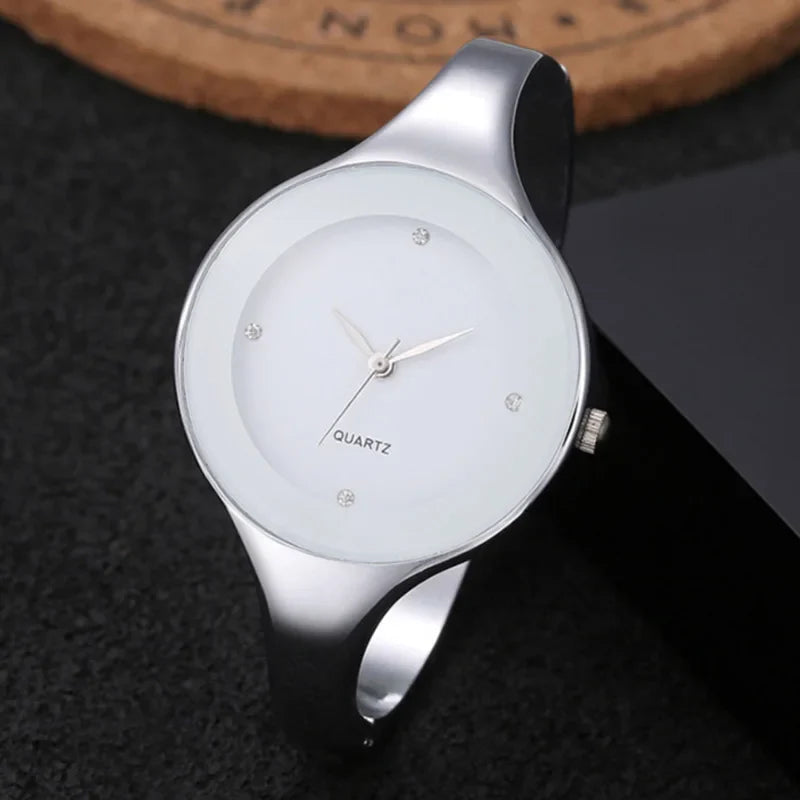 Women's Luxury Steel Bangle Watch – Quartz Dress Wristwatch for Ladies | Elegant Brand Timepiece