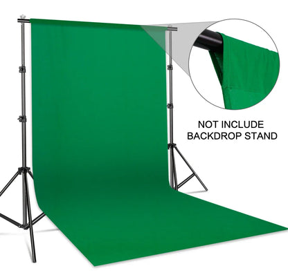 SH Cotton Photo Background Cloth with Rod Pocket – White, Black & Green Screen Chromakey Backdrops for Studio