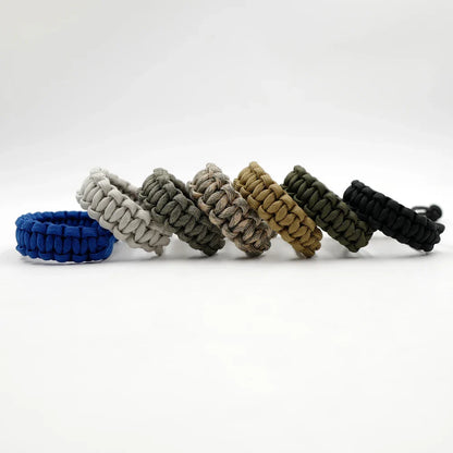 Adjustable Survival 550 Paracord Bracelet - Emergency Parachute Cord, Ideal for Camping, Hiking & Outdoor Adventures