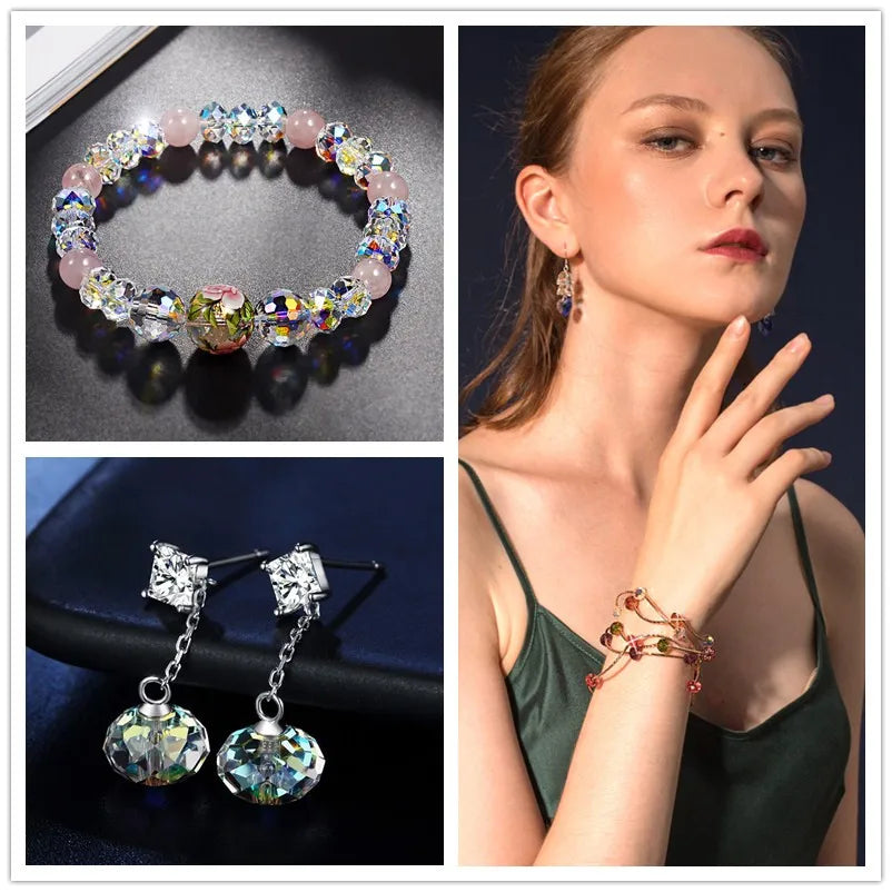 300PCS 4mm Round Crystal Glass Beads Set – Colorful Spacer Beads for Bracelet Jewelry Making & DIY Crafts (Buy 1 Get 1 Free)