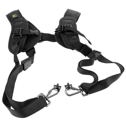 K Double Shoulder Camera Strap – Quick Release Belt Harness for DSLR Cameras & Camcorders, Compatible with Canon Nikon Sony