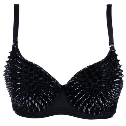 AONVE Sexy Rhinestone Lingerie – Gold/Silver Plunge Wire-Free Bralette with Sequined Cover Top