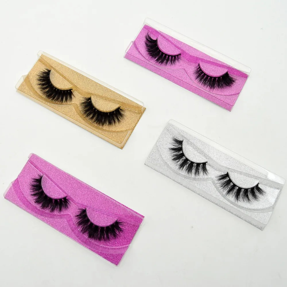 3D Real Mink False Eyelashes – Thick Handmade Strip Lashes with Glitter Packing for Makeup Beauty D101