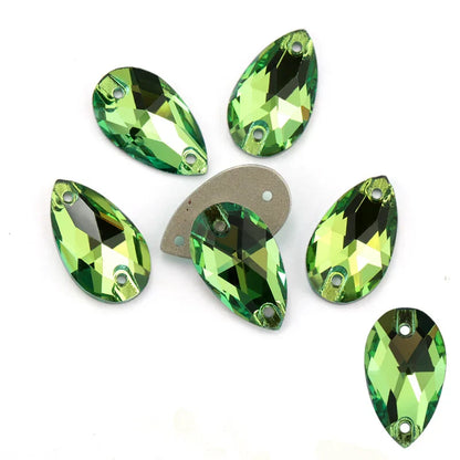 AAAAA Tear Drop Rhinestones — High-Quality Sew-On Stones for Dress, Bag, Garment & Shoe Decoration