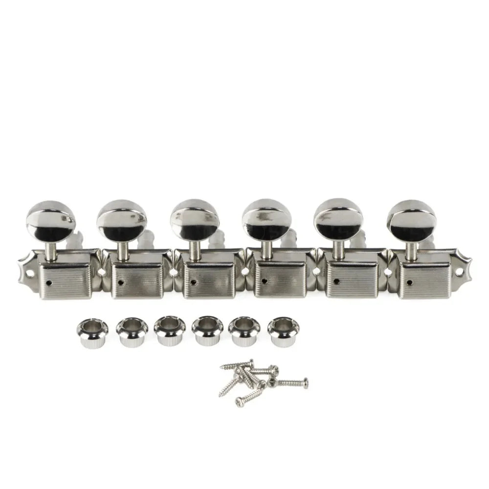 FLEOR Nickel Silver 6-in-Line Vintage Electric Guitar Machine Heads - Tuners, Tuning Keys & Pegs, Guitar Accessories