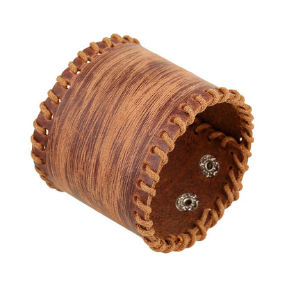 Modyle Vintage Punk Retro Multilayer Leather Bracelet – Handmade Braided Rope Wrap Bangle for Men