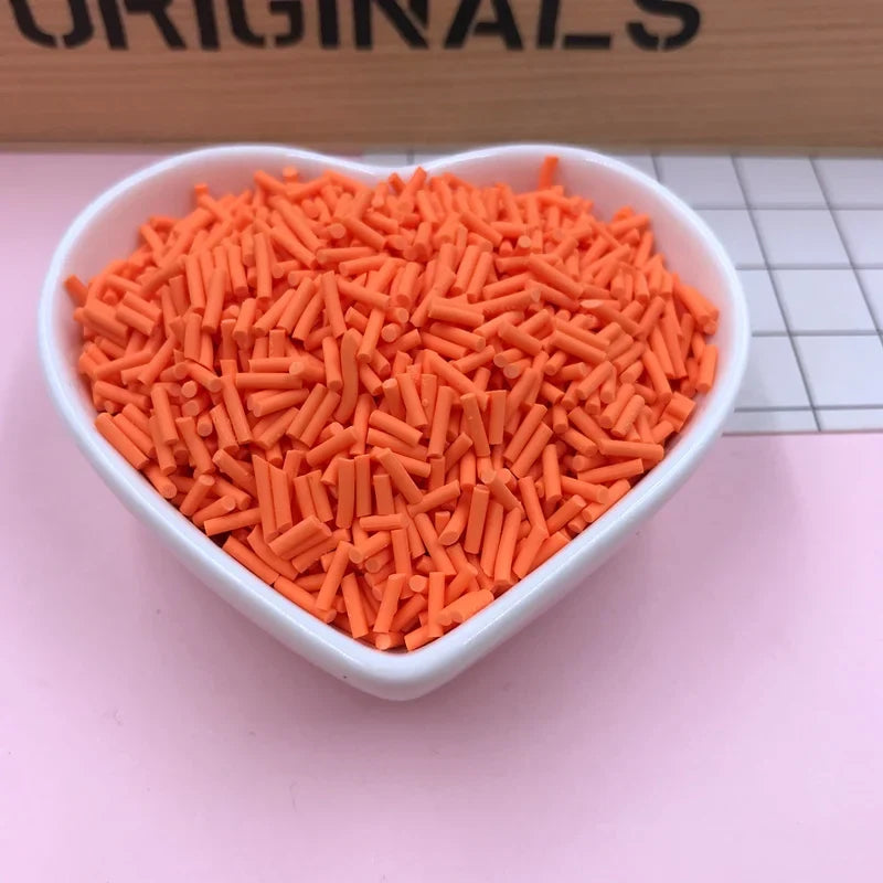 100g Colorful Long Clay Sprinkles – 5-6mm DIY Craft Decorations for Phone Deco & Creative Projects
