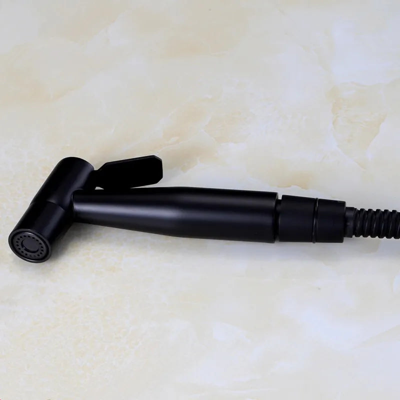 New Handheld Bidet Toilet Sprayer — Luxurious Portable Shattaf with Black Matt Alba Plate for Bathroom
