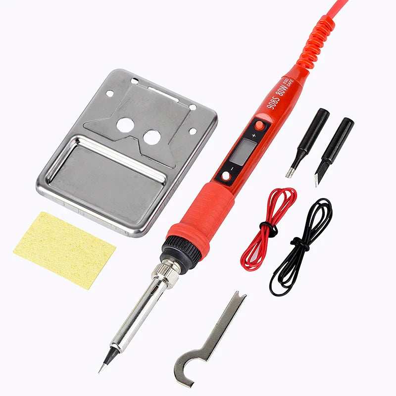 JCD 220V 80W LCD Electric Soldering Iron 908S – Adjustable Temperature with Quality Tips & Soldering Kit