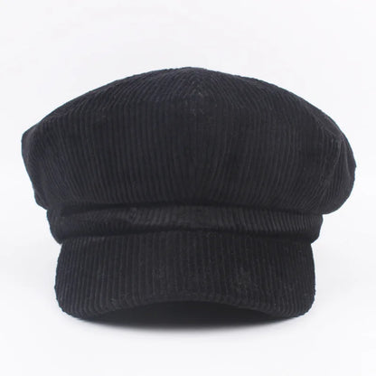 Vintage Newsboy Beret Cap for Women – Autumn Winter Octagonal Painter Hat England Style