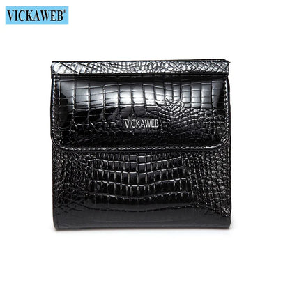 VICKAWEB Mini Women’s Wallet — Genuine Leather Alligator Hasp Short Purse, Fashion Small Wallet for Women 209