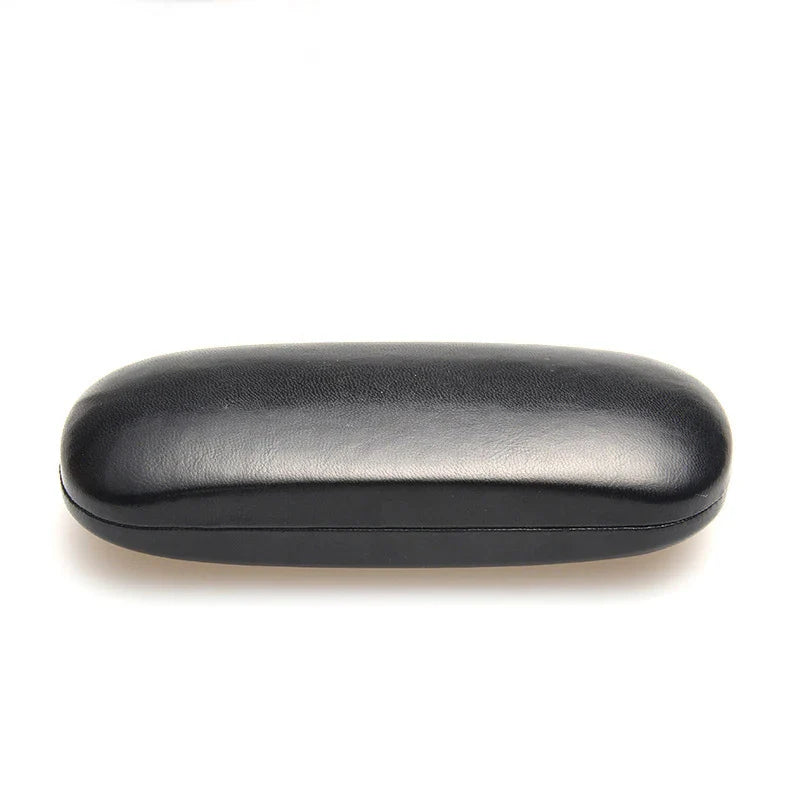 Hard Frame Leather Glasses Case - Waterproof Eyeglass Cover for Portable Reading Glasses, Solid Spectacle Box for Men