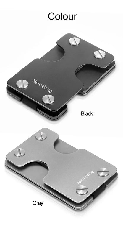 NewBring Multi-Functional Metal Money Clip – Men's Credit Card Wallet & Key Holder
