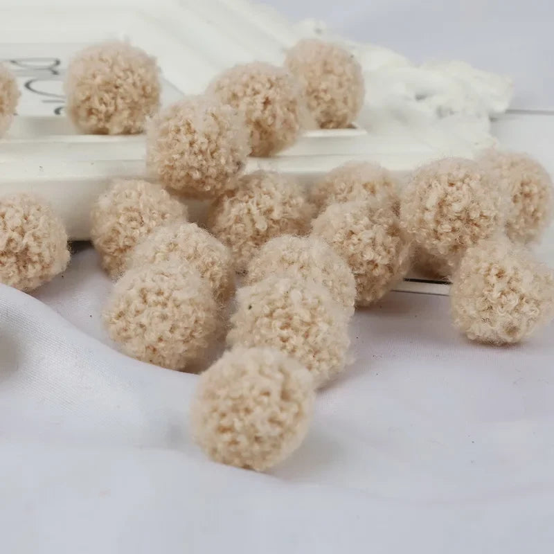 10Pcs Soft Pompom Balls 15/20mm - Fluffy Plush Craft Furballs for DIY Sewing, Home Decor & Christmas Tree Decoration