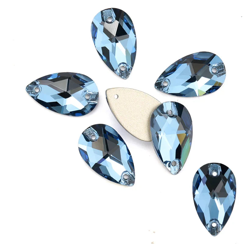 AAAAA Tear Drop Rhinestones — High-Quality Sew-On Stones for Dress, Bag, Garment & Shoe Decoration