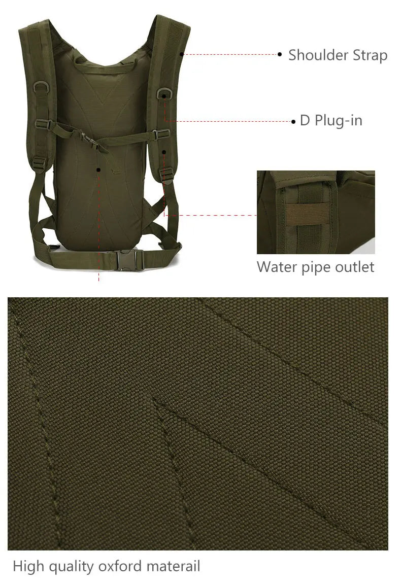 15L Molle Tactical Backpack – Outdoor Sports Bicycle Bag for Cycling, Hiking, Climbing, Camping & Fishing with Hydration Support