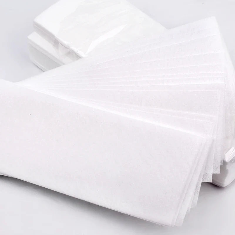 100pcs Hair Removal Wax Strip Paper Rolls – High Quality Nonwoven Body Cloth for Smooth Skin